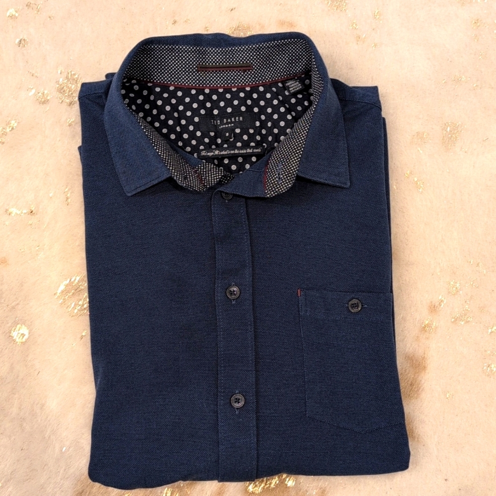 Men's Navy Blue Shirt Ted Baker